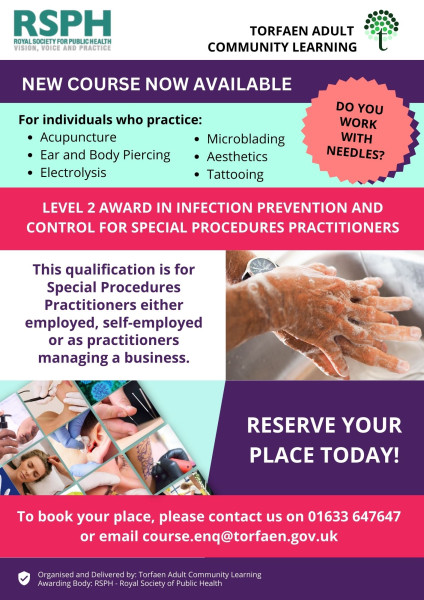 Level 2 Award in Infection Prevention and Control for Special Procedures Practitioners