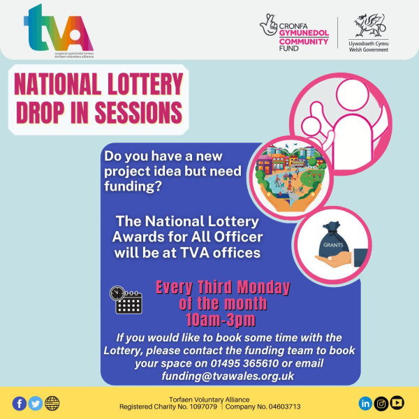 TVA's Montly Funding Drop-in with National Lottery