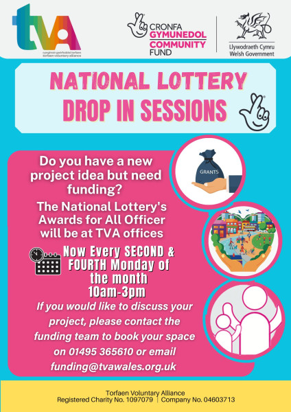 TVA's Montly Funding Drop-in with National Lottery - Now twice a month!