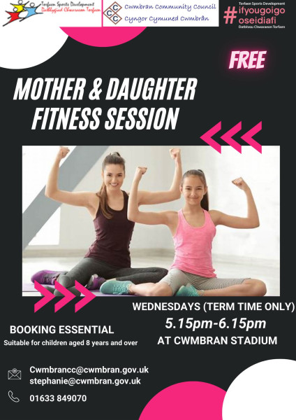 FREE Mother & Daughter Fitness Sessions in Cwmbran Stadium