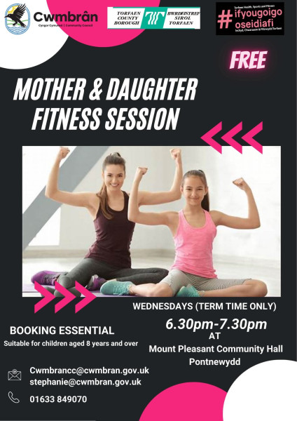 FREE Mother & Daughter Fitness Sessions in Mount Pleasant Community Hall Pontnewydd