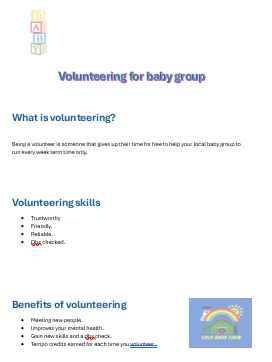 Baby Group Volunteer