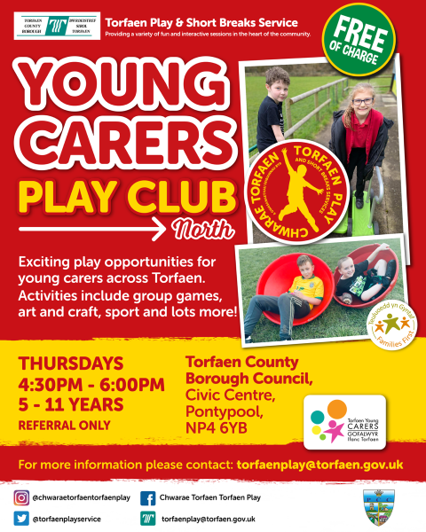 Young Carers Play Club - North @ Civic Centre, Pontypool - alternating Thursdays 4.30pm - 6.00pm