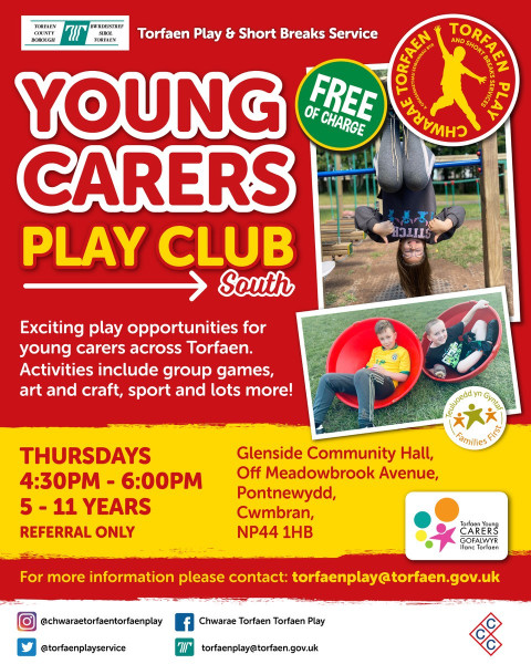 Young Carers Play Club - South @ Glenside Community Hall - Thursdays 4.30pm to 6.00pm
