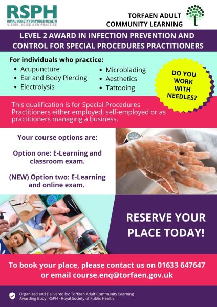 Level 2 Award in Infection Prevention and Control for Special Procedures Practitioners