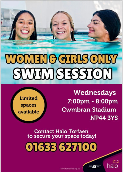 Women & Girls Swimming Sessions in Cwmbran Stadium