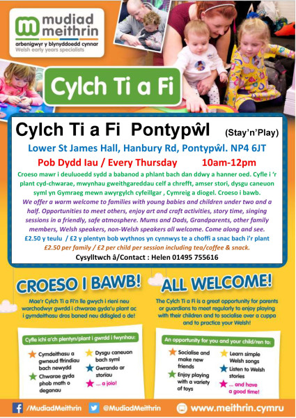 Ti A Fi PONTYPWL
MOTHER AND TODDLER GROUP