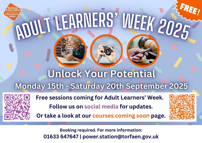 Adult Learners' Week 2025 - Unlock your Potential
Free courses | Booking required