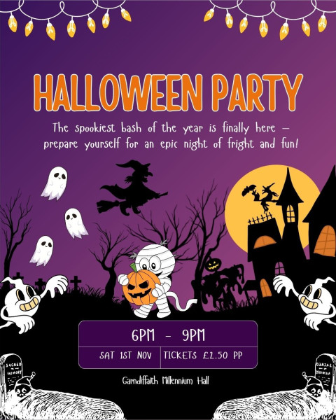 Come and join our Spooky Saturday at Garndiffaith Millennium Hall, disco, games and much more