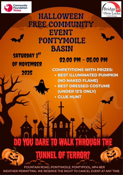 FREE COMMUNITY EVENT
HALLOWEEN AT PONTYMOILE BASIN 
Spooky fun for all the family