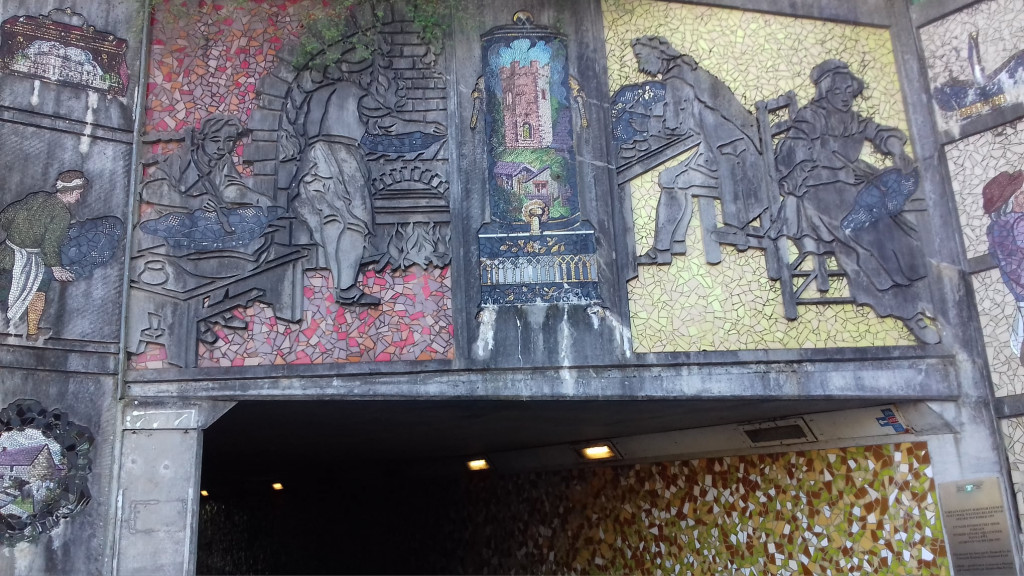 Information Boards at the Japanware Mosaic at the top of Crane street